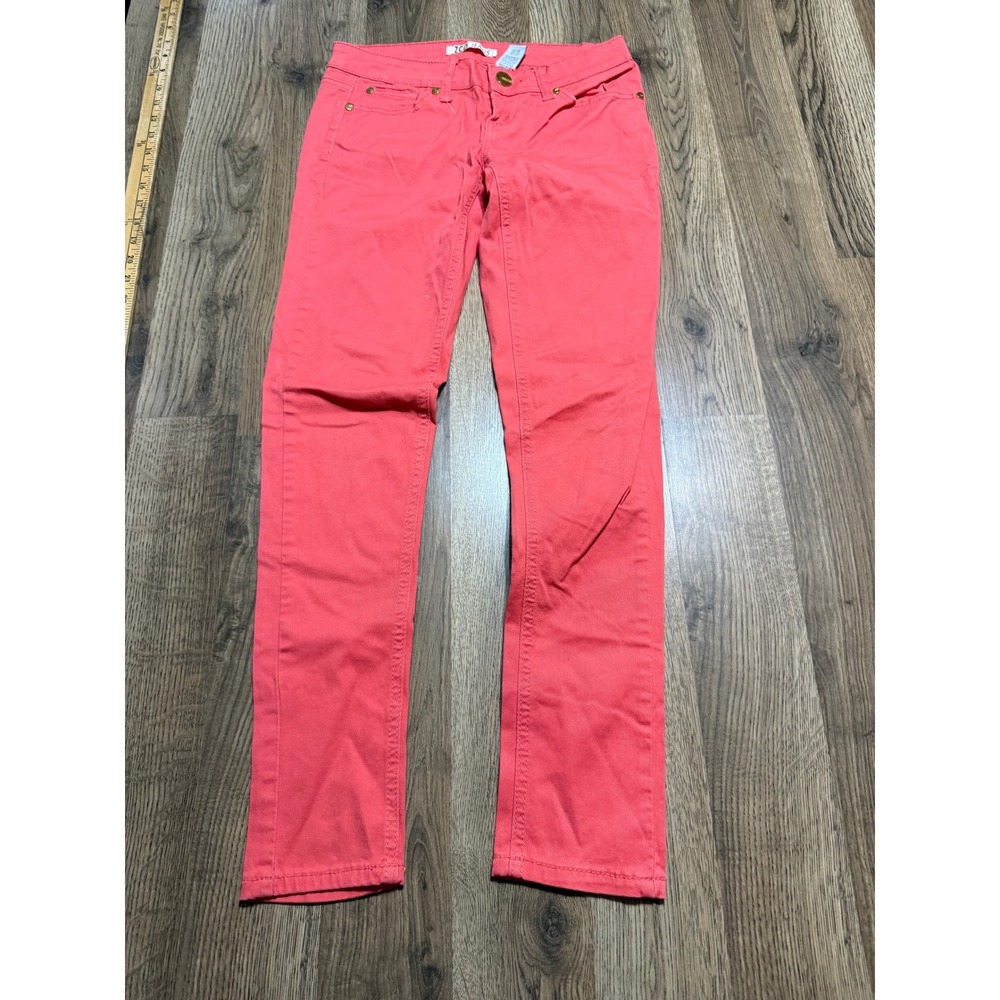 ZCO Jeans Women Size 5 Coral Pink Skinny Pants Low Rise Stretch Denim